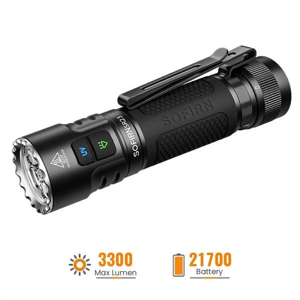 Sofirn SR23 – мощен фенер с бяла и UV светлина